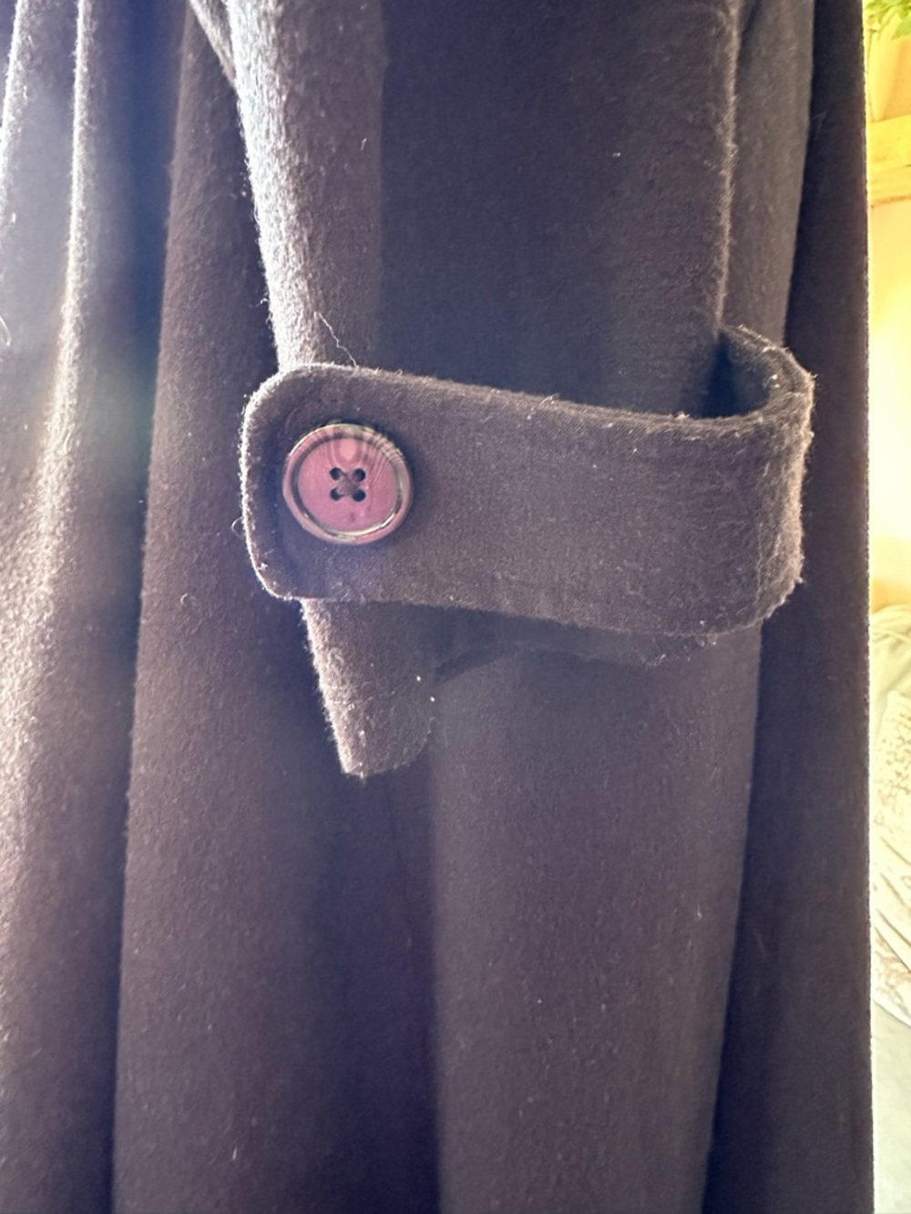 Classic Double-Breasted Black A-Line Coat - Picture 11 of 12